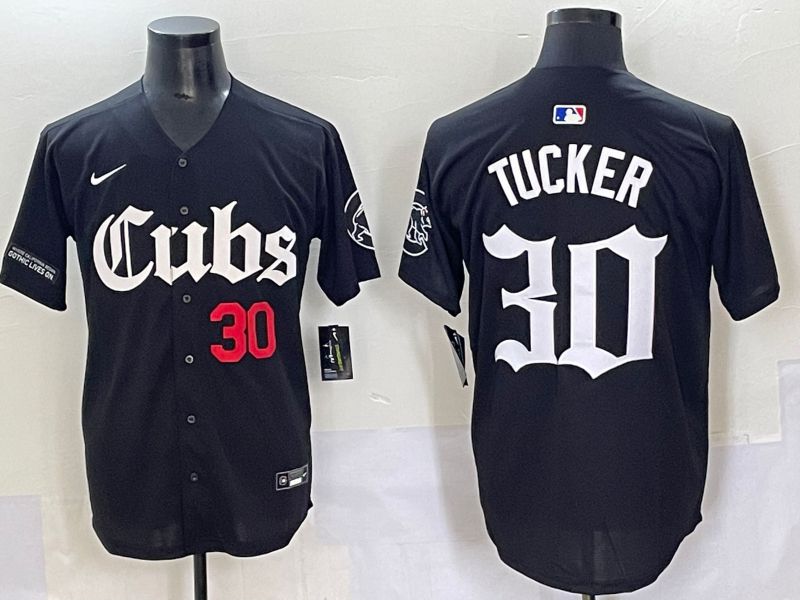Men 2025 Chicago Cubs #30 Tucker Black Five generations Joint Name Nike MLB Jersey style 5
